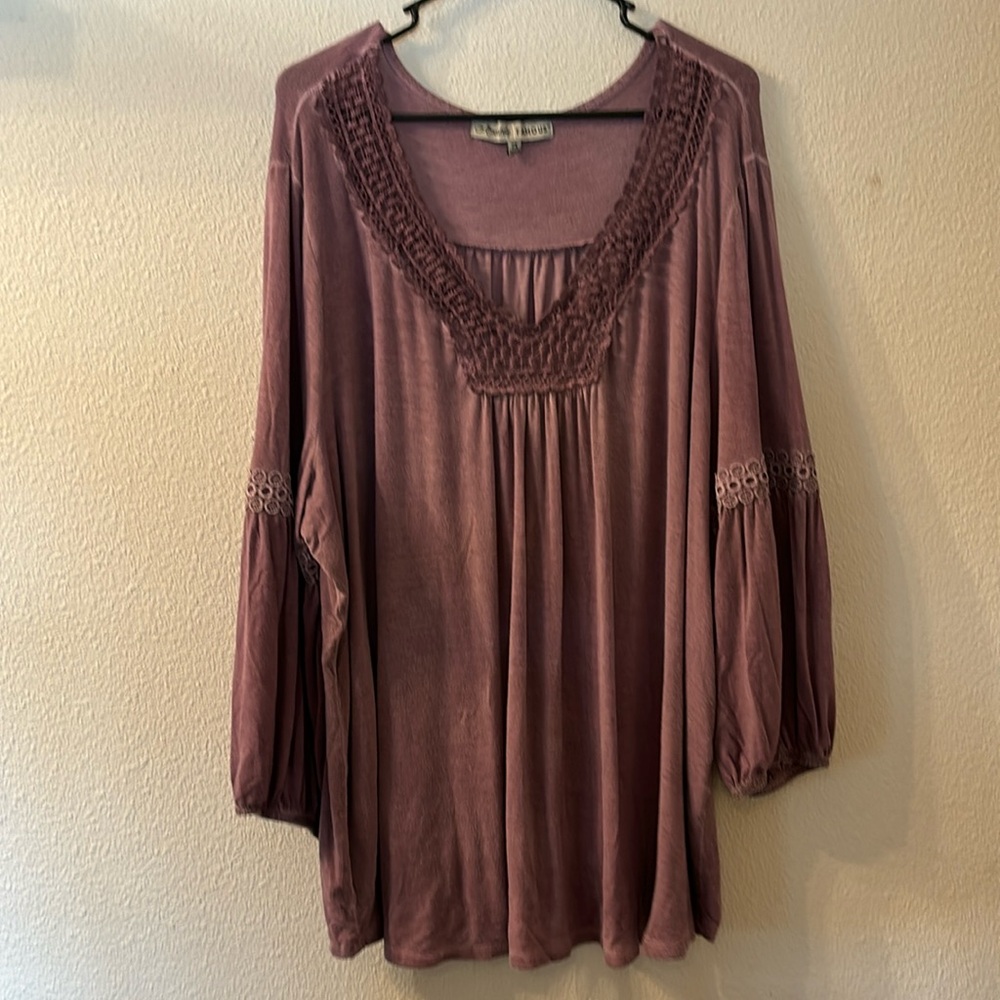 Absolutely Famous purple boho top size 2X